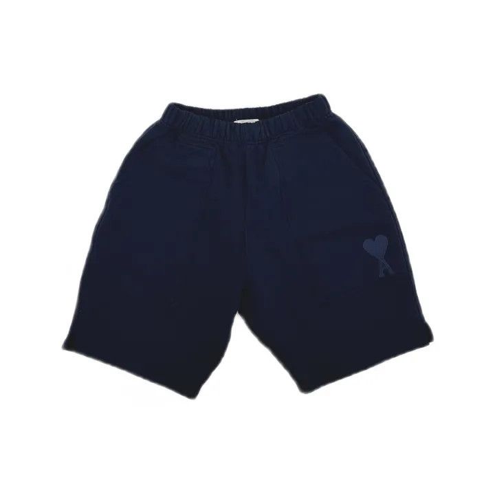 AMI AMI Men's Embroidered Sport Shorts in Navy 0079 Size US 26 / EU 42 - 2 Thumbnail