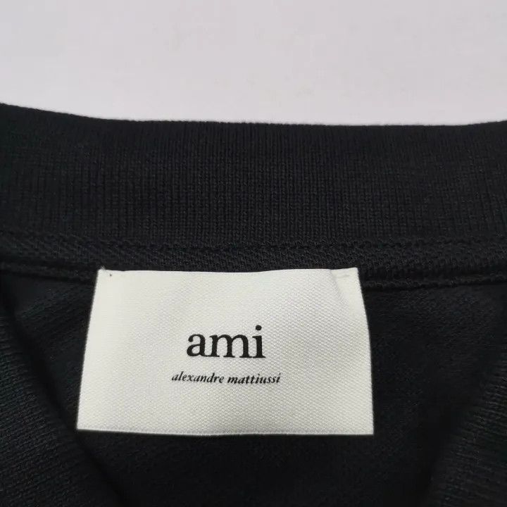 Designer AMIPARIS Black Short Sleeve Polo with Heart Print 0079 Size US S / EU 44-46 / 1 - 5 Thumbnail
