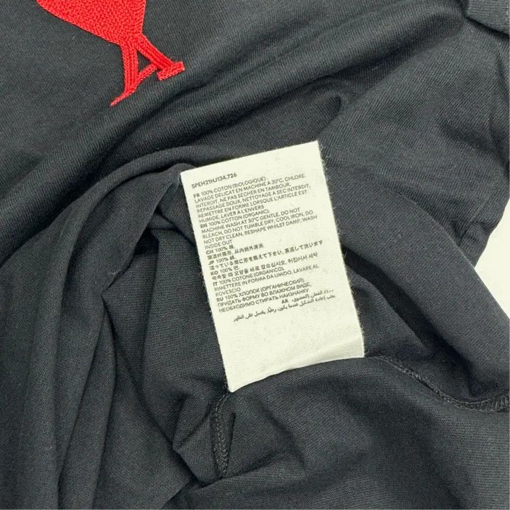 AMI AMI SS21 Heart Print Black T-Shirt 0079 Size US M / EU 48-50 / 2 - 3 Thumbnail