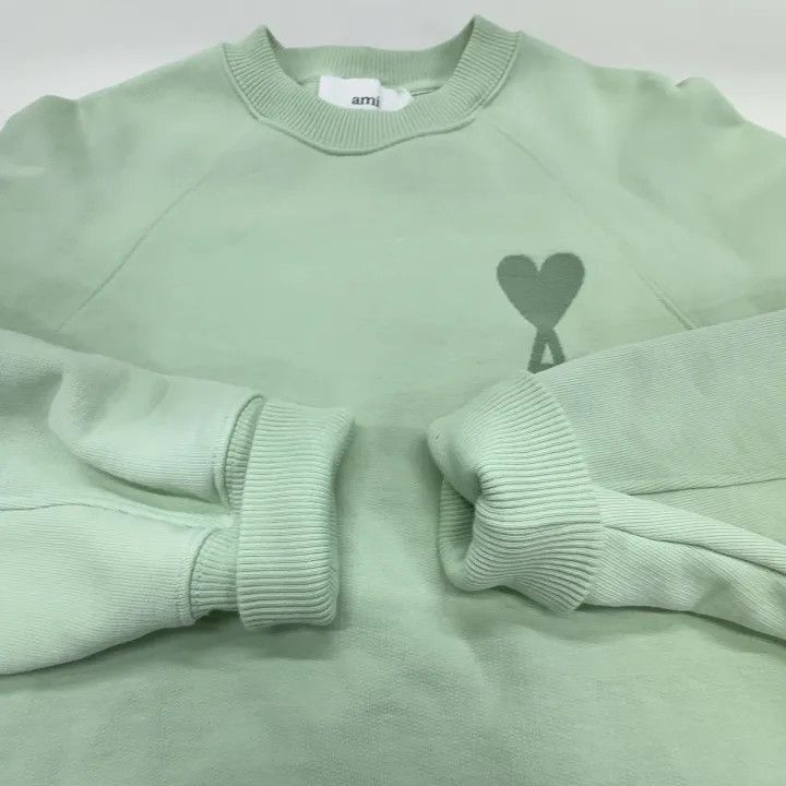 AMI AMI SS22 Green Heart Logo Casual Sweatshirt 0079 Size US XXS / EU 40 - 7 Thumbnail