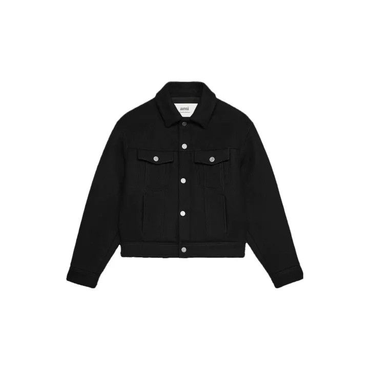 AMI Ami Black Loose Wool Jacket for Fall Winter 0079 Size US S / EU 44-46 / 1 - 2 Thumbnail