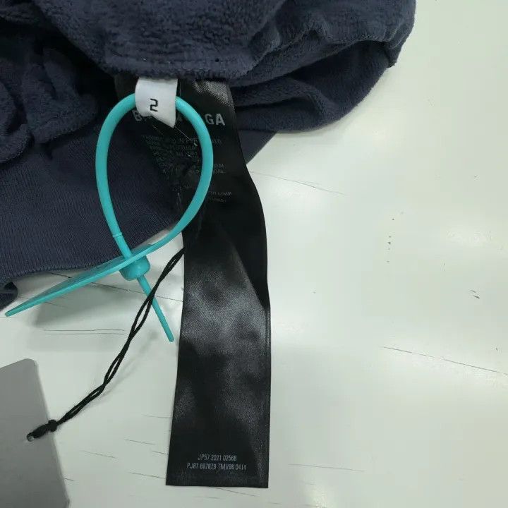 Balenciaga Balenciaga Logo Print Blue Long Sleeve Hoodie 0079 Size US M / EU 48-50 / 2 - 3 Thumbnail