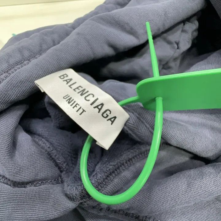 Balenciaga Balenciaga Logo Print Blue Long Sleeve Hoodie 0079 Size US M / EU 48-50 / 2 - 2 Thumbnail