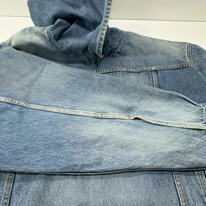 Balenciaga Balenciaga Blue Denim Long Sleeve Hoodie Jacket 0079 Size US M / EU 48-50 / 2 - 9 Thumbnail