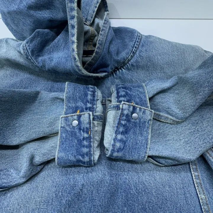 Balenciaga Balenciaga Blue Denim Long Sleeve Hoodie Jacket 0079 Size US M / EU 48-50 / 2 - 12 Thumbnail