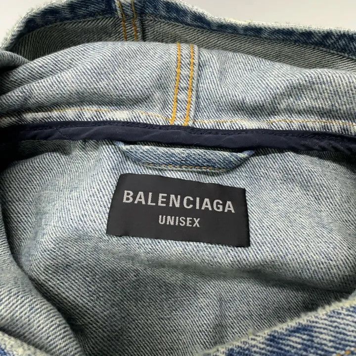 Balenciaga Balenciaga Blue Denim Long Sleeve Hoodie Jacket 0079 Size US M / EU 48-50 / 2 - 6 Thumbnail
