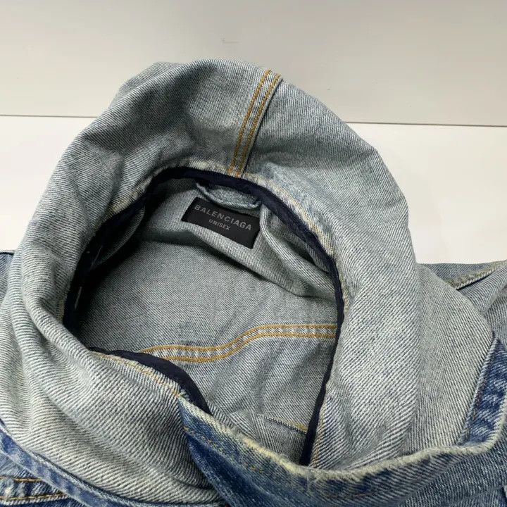 Balenciaga Balenciaga Blue Denim Long Sleeve Hoodie Jacket 0079 Size US M / EU 48-50 / 2 - 7 Thumbnail