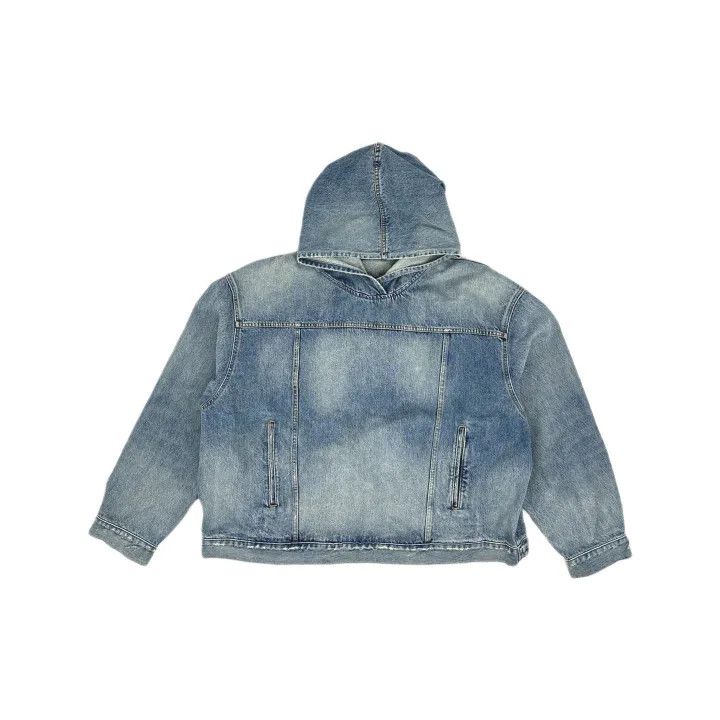 Balenciaga Balenciaga Blue Denim Long Sleeve Hoodie Jacket 0079 Size US M / EU 48-50 / 2 - 2 Thumbnail