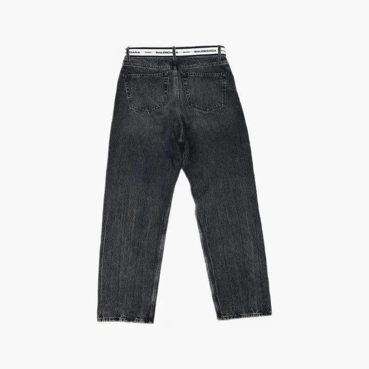 Balenciaga Balenciaga Men's Black Logo Denim Pants 0079 Size US 26 / EU 42 - 3 Thumbnail