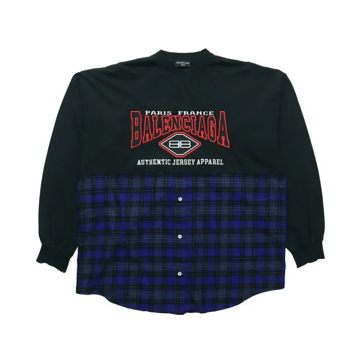 Balenciaga Balenciaga Patchwork Check Print Button-Up Shirt 0079 Size US M / EU 48-50 / 2 - 2 Thumbnail
