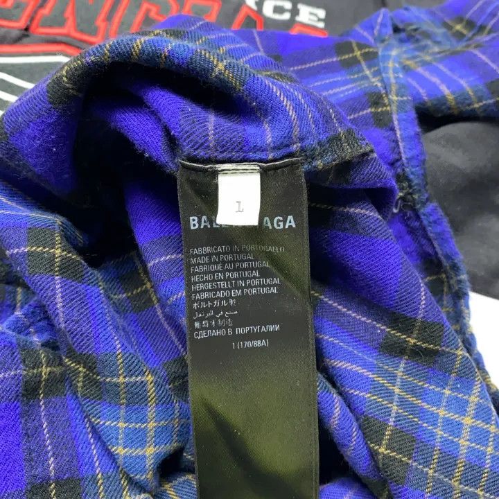 Balenciaga Balenciaga Patchwork Check Print Button-Up Shirt 0079 Size US M / EU 48-50 / 2 - 4 Thumbnail