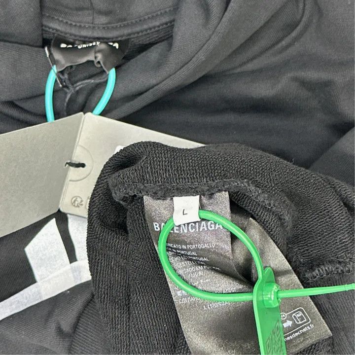 Balenciaga Balenciaga Logo Print Black Hoodie for Men 0079 Size US L / EU 52-54 / 3 - 4 Thumbnail