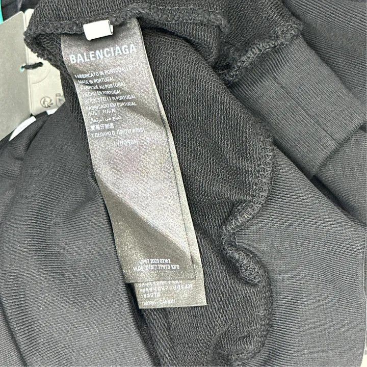 Balenciaga Balenciaga Logo Print Black Hoodie for Men 0079 Size US L / EU 52-54 / 3 - 3 Thumbnail
