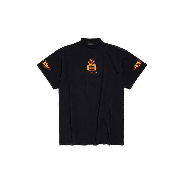 Balenciaga Balenciaga Flame Logo Casual Short Sleeve T-Shirt 0079 Size US L / EU 52-54 / 3 - 2 Thumbnail