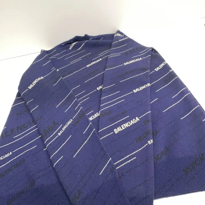 Balenciaga Balenciaga Logo Knit Sweater in Dark Blue 0079 Size US XS / EU 42 / 0 - 11 Thumbnail