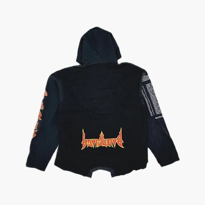 Balenciaga Balenciaga Black Printed Oversized Hoodie 0079 Size US L / EU 52-54 / 3 - 3 Thumbnail