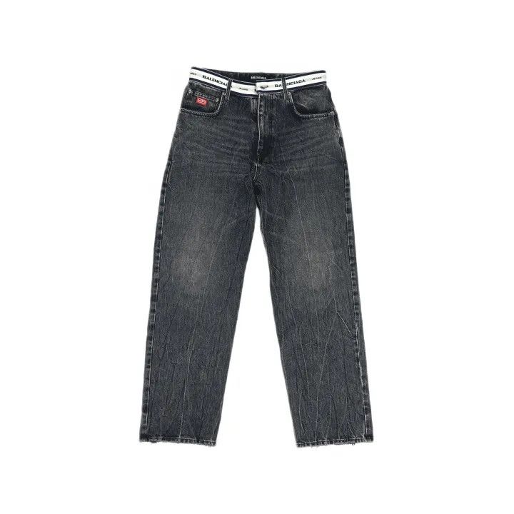 Balenciaga Balenciaga Logo Denim Trousers for Men 0079 Size US 26 / EU 42 - 2 Thumbnail