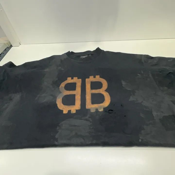 Balenciaga Balenciaga Black Logo Print Short Sleeve T-Shirt 0079 Size US L / EU 52-54 / 3 - 8 Thumbnail