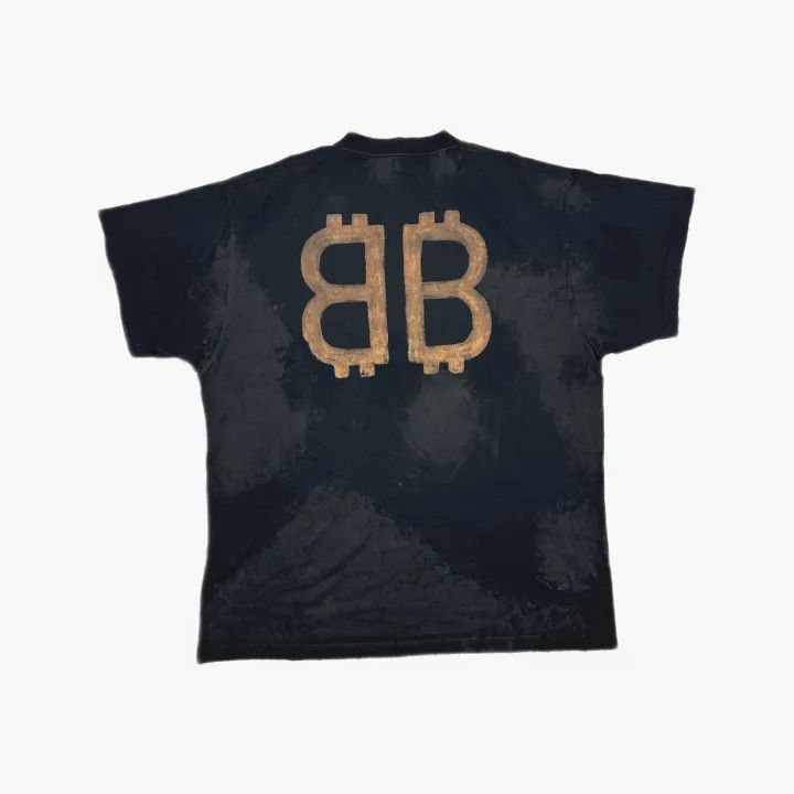 Balenciaga Balenciaga Black Logo Print Short Sleeve T-Shirt 0079 Size US L / EU 52-54 / 3 - 3 Thumbnail