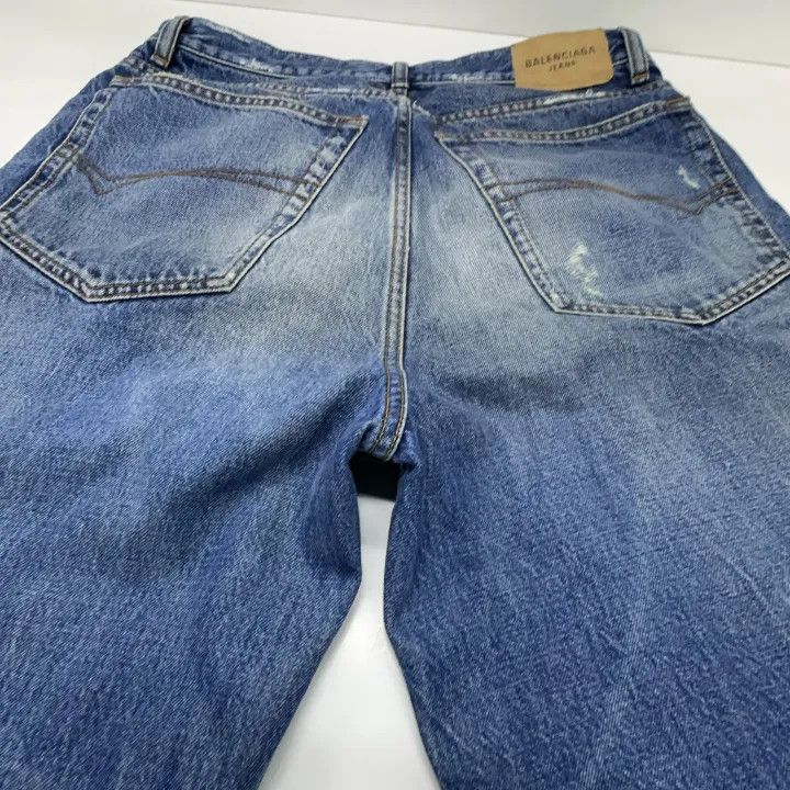 Balenciaga Balenciaga Distressed Blue Denim Pants 0079 Size US 26 / EU 42 - 10 Thumbnail