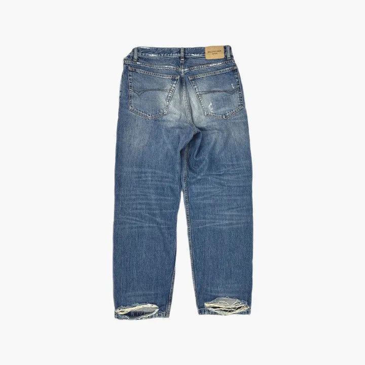 Balenciaga Balenciaga Distressed Blue Denim Pants 0079 Size US 26 / EU 42 - 3 Thumbnail