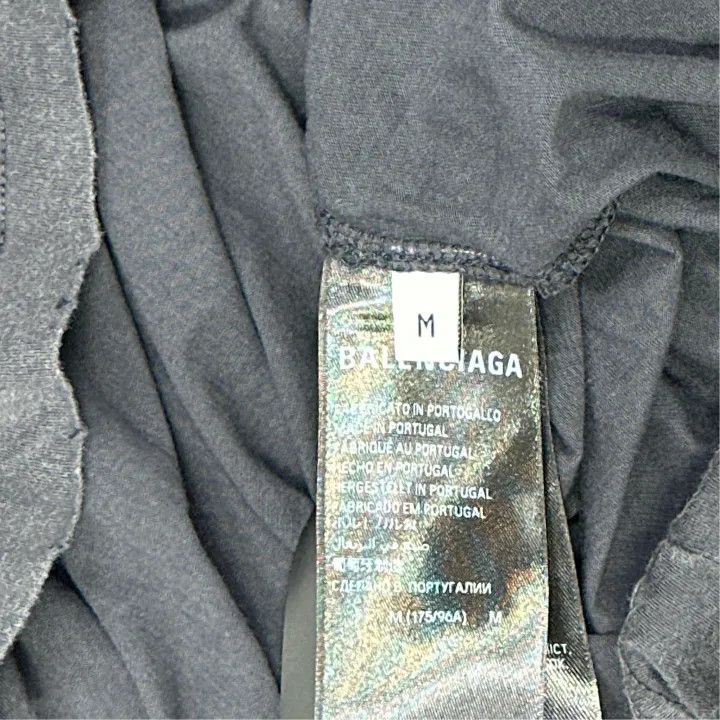 Balenciaga Balenciaga Distressed Logo Graphic Short Sleeve T-Shirt 0079 Size US M / EU 48-50 / 2 - 2 Thumbnail