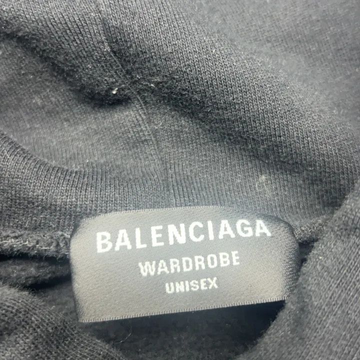 Balenciaga Balenciaga Logo Printed Fleece Hoodie Black 0079 Size US M / EU 48-50 / 2 - 4 Thumbnail