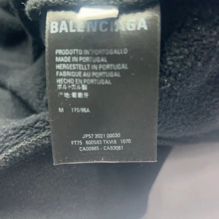 Balenciaga Balenciaga Logo Printed Fleece Hoodie Black 0079 Size US M / EU 48-50 / 2 - 6 Thumbnail