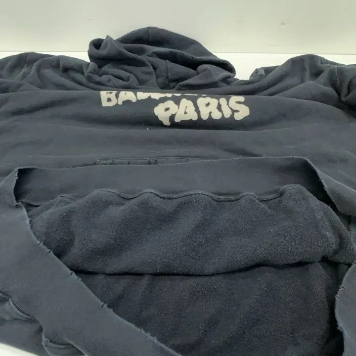 Balenciaga Balenciaga Black Logo Print Hoodie for Men 0079 Size US XXS / EU 40 - 8 Thumbnail