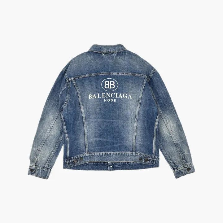 Balenciaga Balenciaga Washed Double B Embroidered Denim Jacket 0079 Size US M / EU 48-50 / 2 - 3 Thumbnail