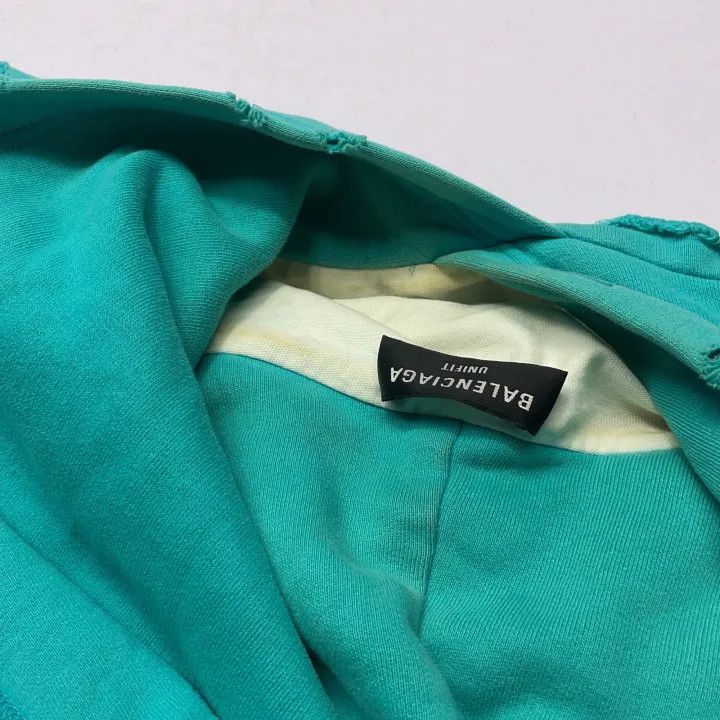Balenciaga Balenciaga Distressed Hoodie in Sky Blue 0079 Size US S / EU 44-46 / 1 - 8 Thumbnail