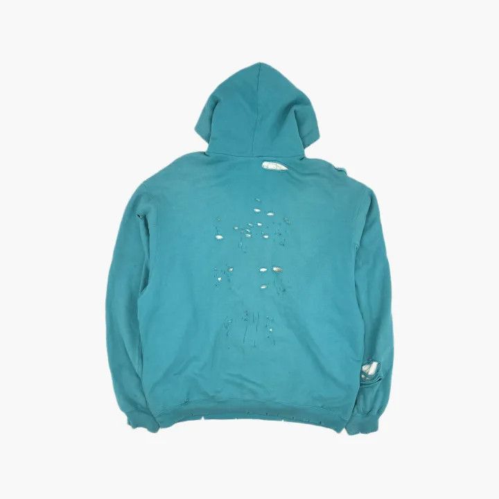 Balenciaga Balenciaga Distressed Hoodie in Sky Blue 0079 Size US S / EU 44-46 / 1 - 3 Thumbnail