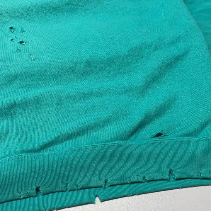 Balenciaga Balenciaga Distressed Hoodie in Sky Blue 0079 Size US S / EU 44-46 / 1 - 21 Thumbnail