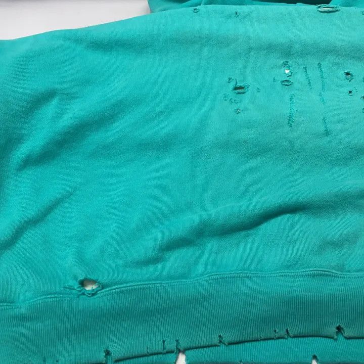 Balenciaga Balenciaga Distressed Hoodie in Sky Blue 0079 Size US S / EU 44-46 / 1 - 20 Thumbnail