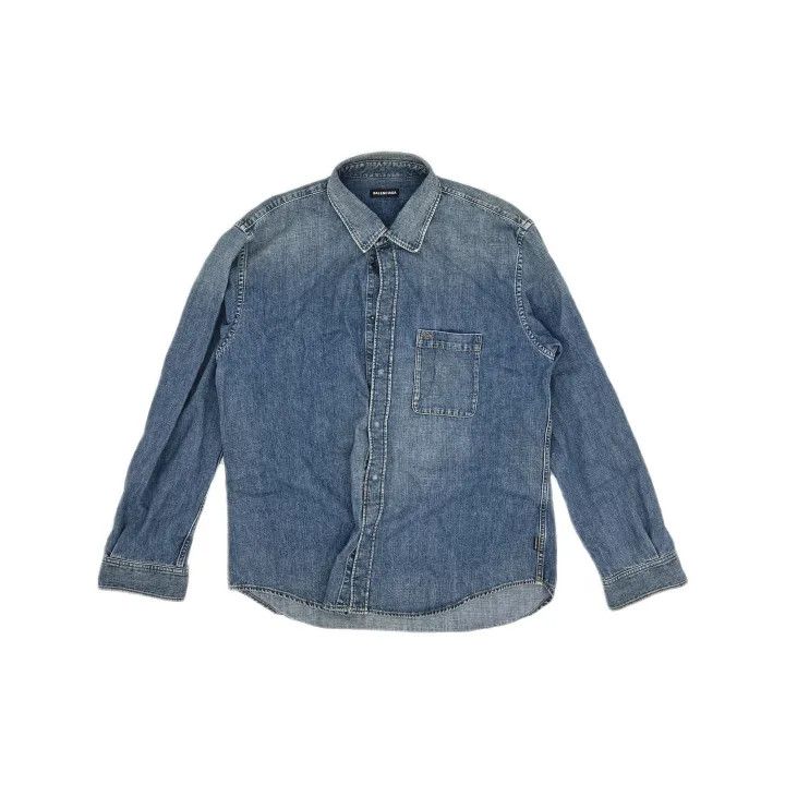 Balenciaga Balenciaga Solid Color Button-Up Long Sleeve Shirt 0079 Size US M / EU 48-50 / 2 - 2 Thumbnail