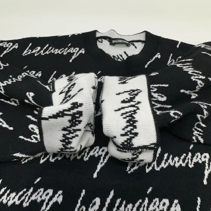 Balenciaga Balenciaga Logo Knit Pullover Sweater for Men 0079 Size US M / EU 48-50 / 2 - 7 Thumbnail
