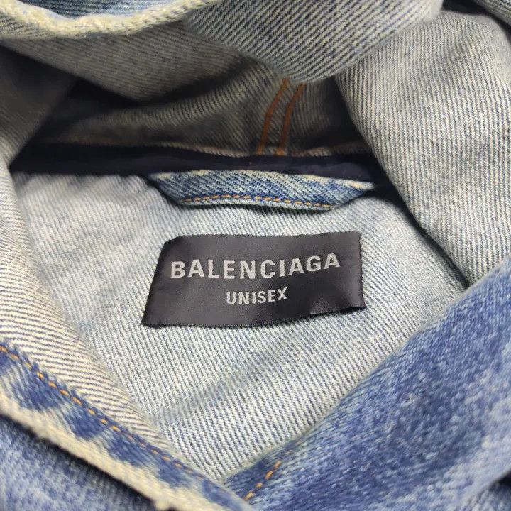 Balenciaga Balenciaga Denim Long Sleeve Hooded Jacket 0079 Size US M / EU 48-50 / 2 - 3 Thumbnail