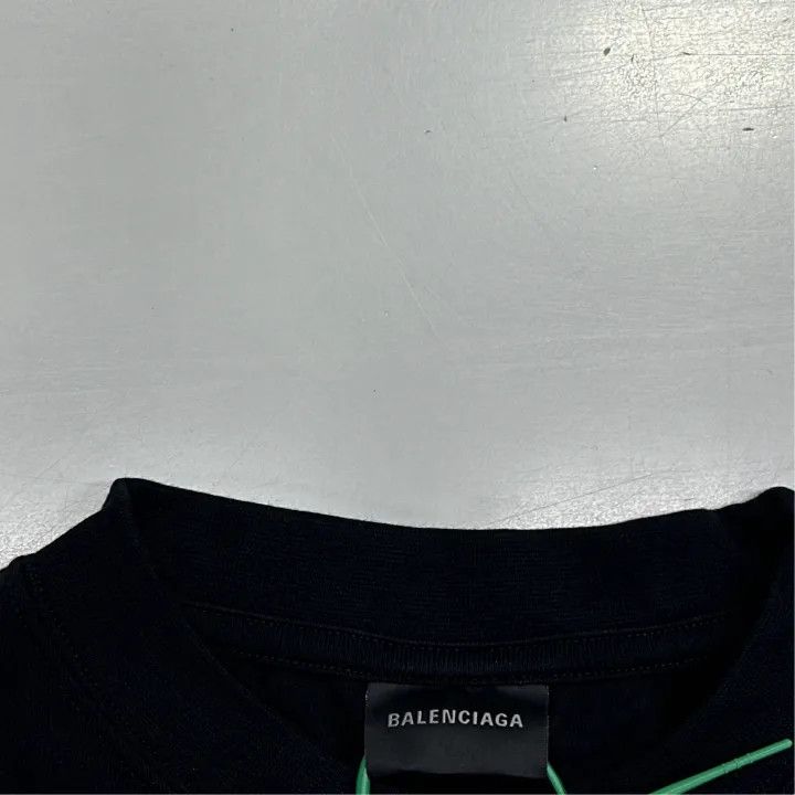 Balenciaga Balenciaga Black Embroidered Short Sleeve T-Shirt 0079 Size US XL / EU 56 / 4 - 3 Thumbnail