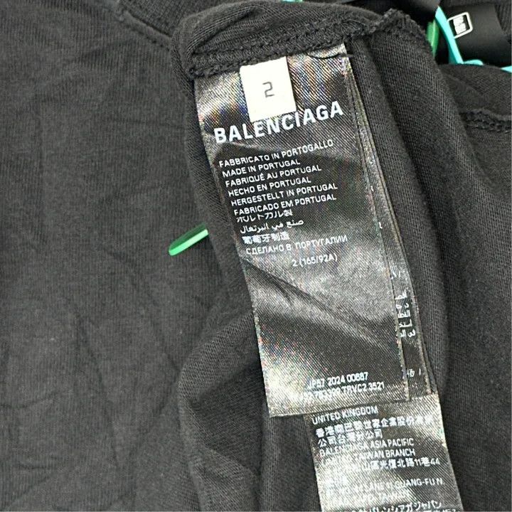 Balenciaga Balenciaga Logo Print Black Short Sleeve T-Shirt 0079 Size US M / EU 48-50 / 2 - 3 Thumbnail