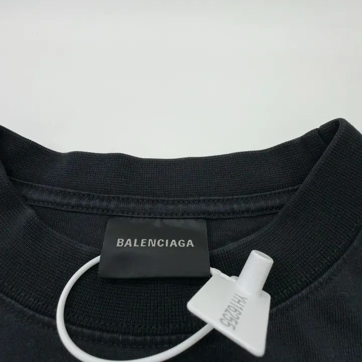 Balenciaga Balenciaga Black Logo Print Short Sleeve T-Shirt 0079 Size US S / EU 44-46 / 1 - 4 Thumbnail