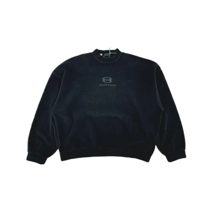 Balenciaga Balenciaga Black Embroidered Logo Sweatshirt 0079 Size US S / EU 44-46 / 1 - 2 Thumbnail