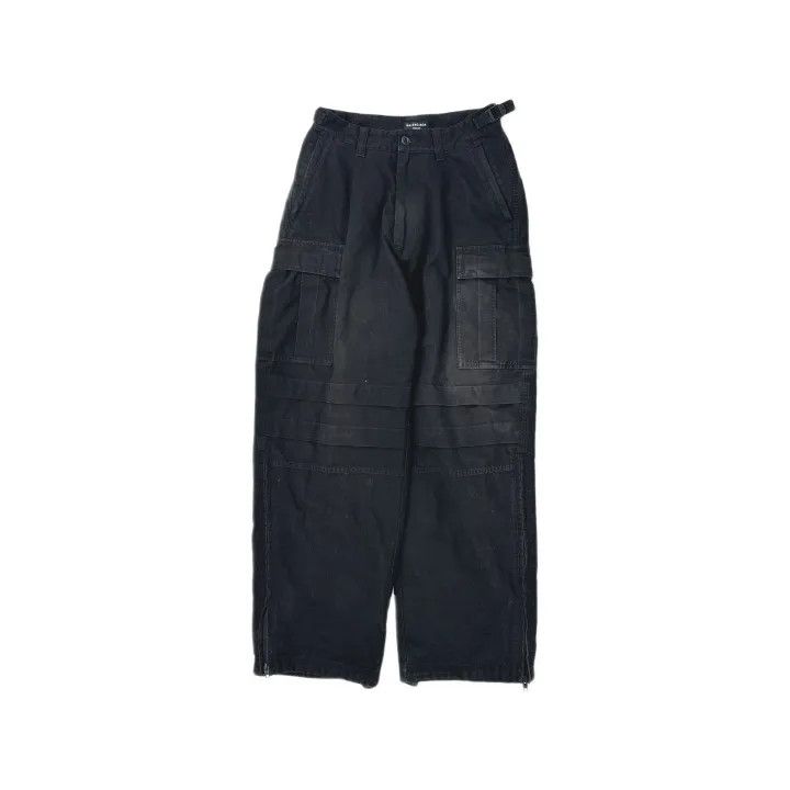 Balenciaga Balenciaga Black Raw Low Waist Cargo Pants 0079 Size US 44 / EU 60 - 2 Thumbnail