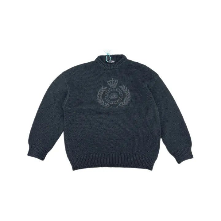 Balenciaga Balenciaga Black Logo Oversized Sweatshirt 0079 Size US M / EU 48-50 / 2 - 2 Thumbnail