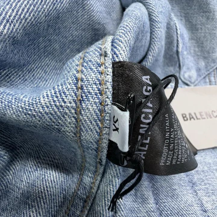 Balenciaga Balenciaga Classic Logo Embroidered Denim Jacket 0079 Size US XS / EU 42 / 0 - 4 Thumbnail