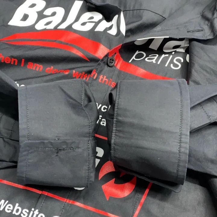 Balenciaga Balenciaga Logo Long Sleeve Shirt Unisex Black 0079 Size US XS / EU 42 / 0 - 12 Thumbnail