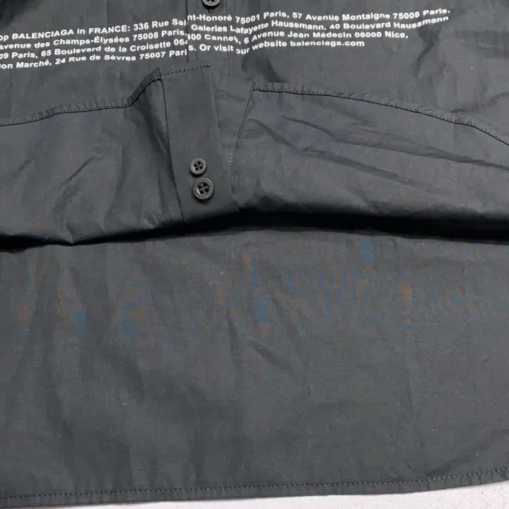 Balenciaga Balenciaga Logo Long Sleeve Shirt Unisex Black 0079 Size US XS / EU 42 / 0 - 15 Thumbnail
