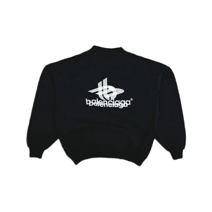 Balenciaga Balenciaga Black Logo Print Pullover Sweatshirt 0079 Size US M / EU 48-50 / 2 - 2 Thumbnail
