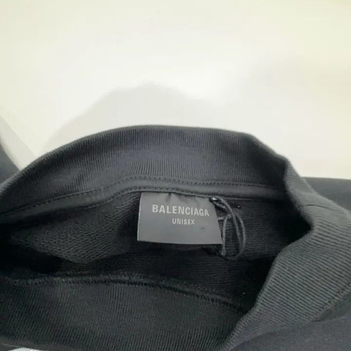 Balenciaga Balenciaga Black Logo Print Pullover Sweatshirt 0079 Size US M / EU 48-50 / 2 - 6 Thumbnail