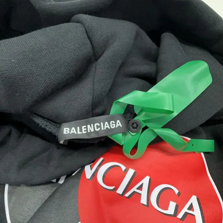 Balenciaga Balenciaga Men's Black Hooded Sweatshirt 0079 Size US XXS / EU 40 - 6 Thumbnail