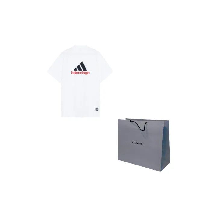 Balenciaga Balenciaga x Adidas Logo Embroidered T-Shirt 0079 Size US M / EU 48-50 / 2 - 2 Thumbnail